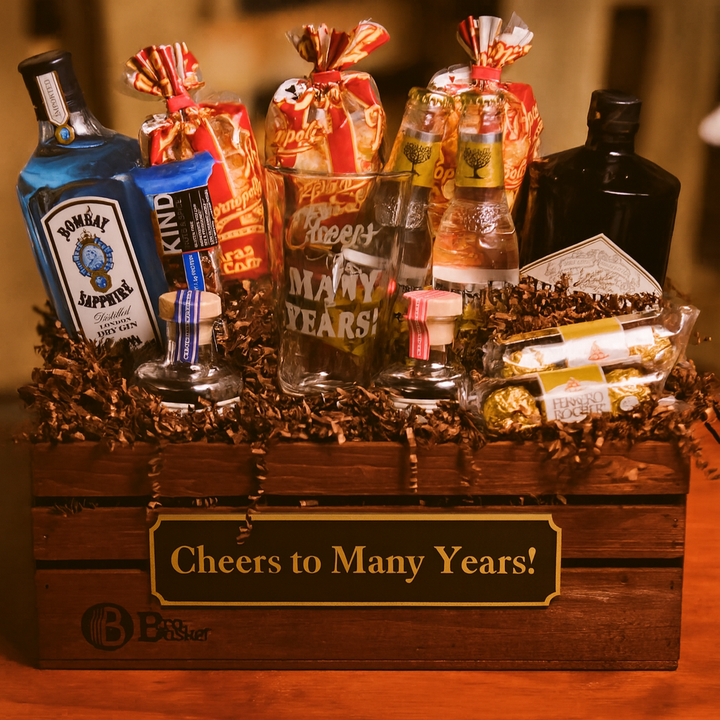Anniversary Gift for Parents - Gin and tonic dream baskets - cheers to many years