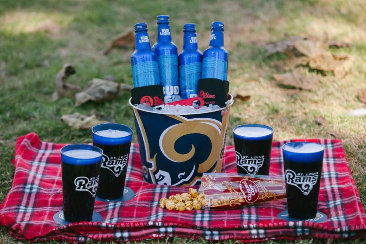 Rams Tailgate Bucket of Beer Gift Basket