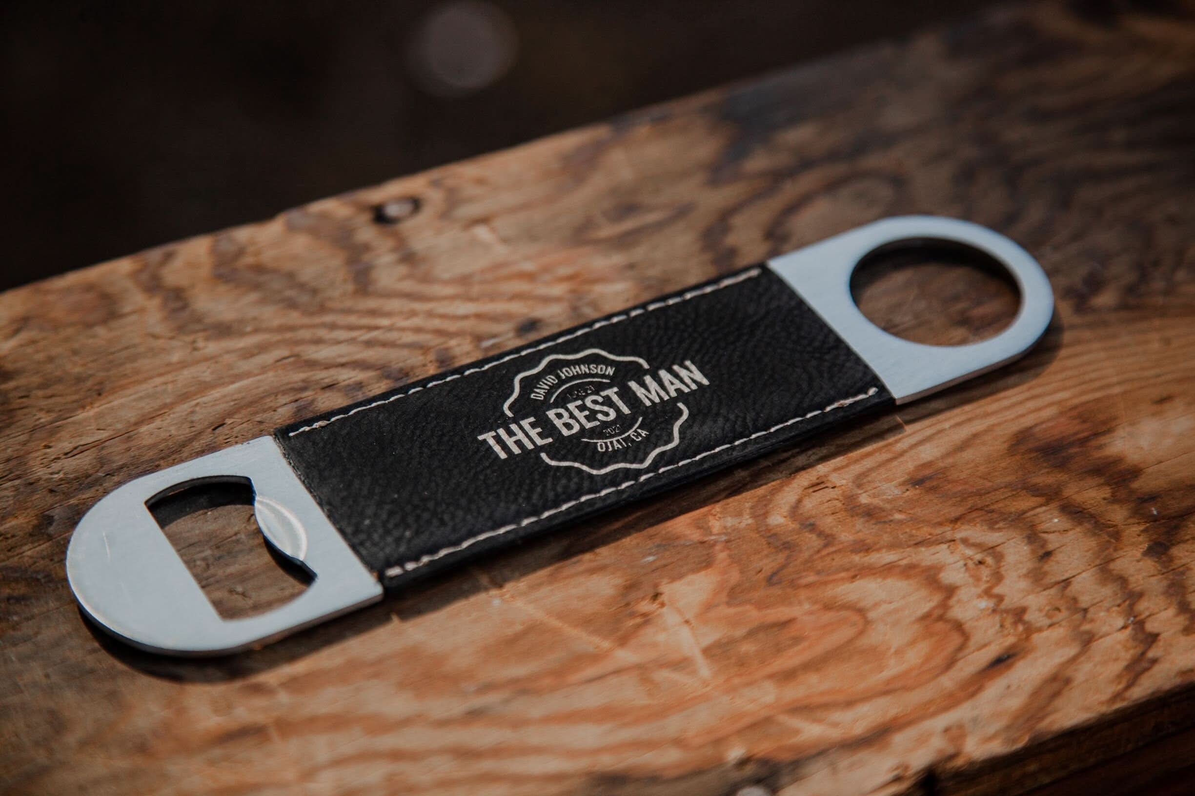 Personalized Leather Bottle Opener