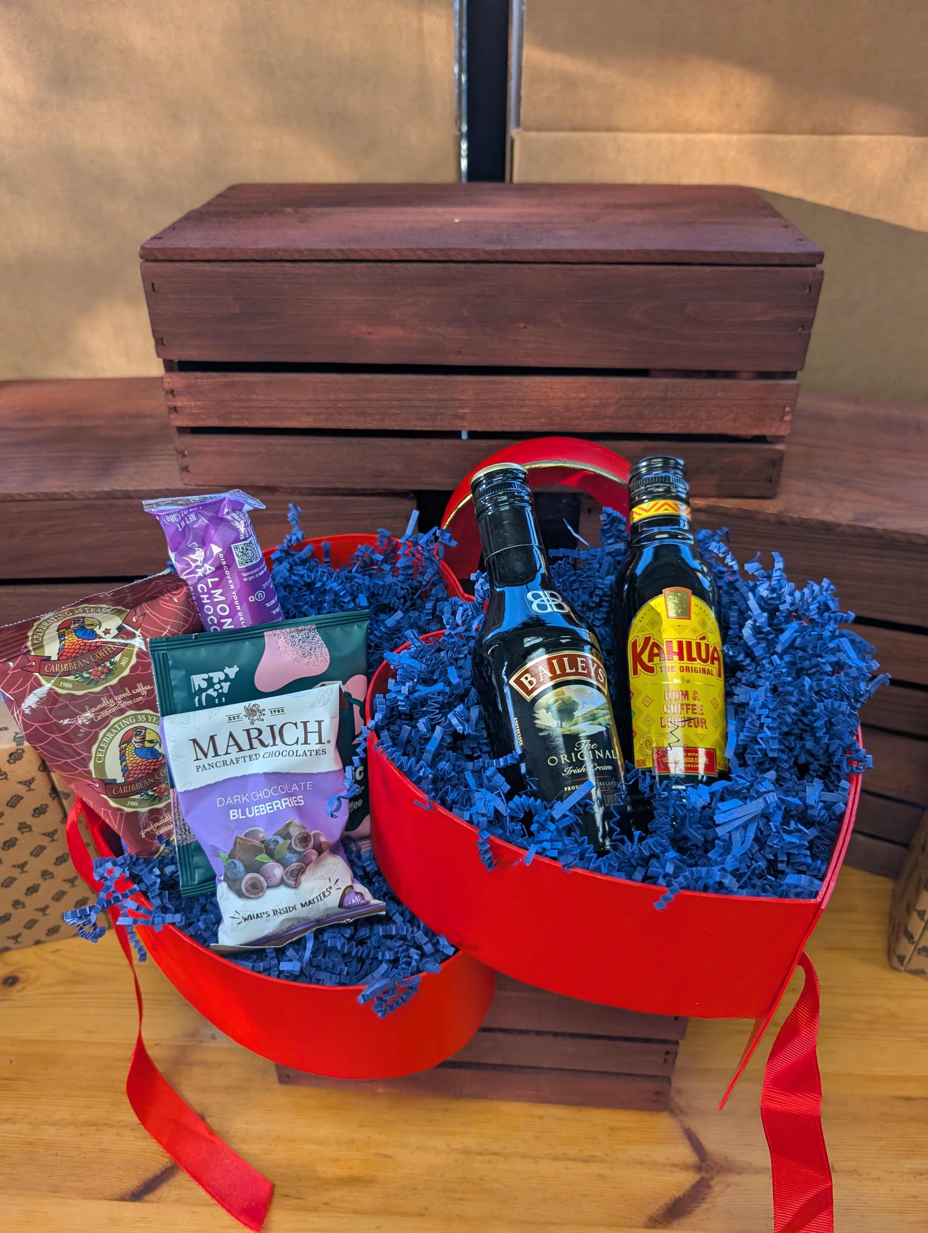 Boozy Coffee Heart - Valentine's Day Gift Basket for Men