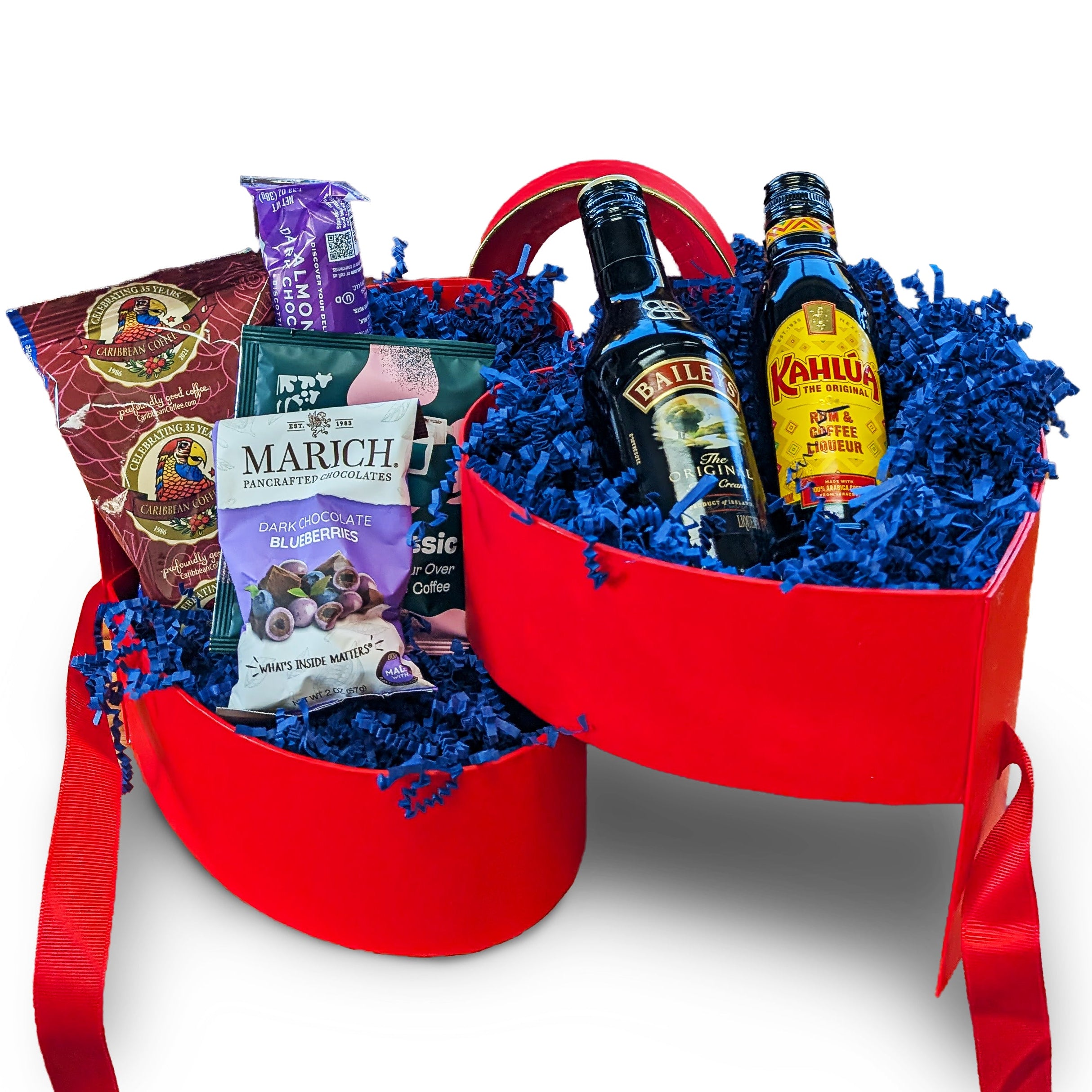 Boozy Coffee Heart - Valentine's Day Gift Basket for Men