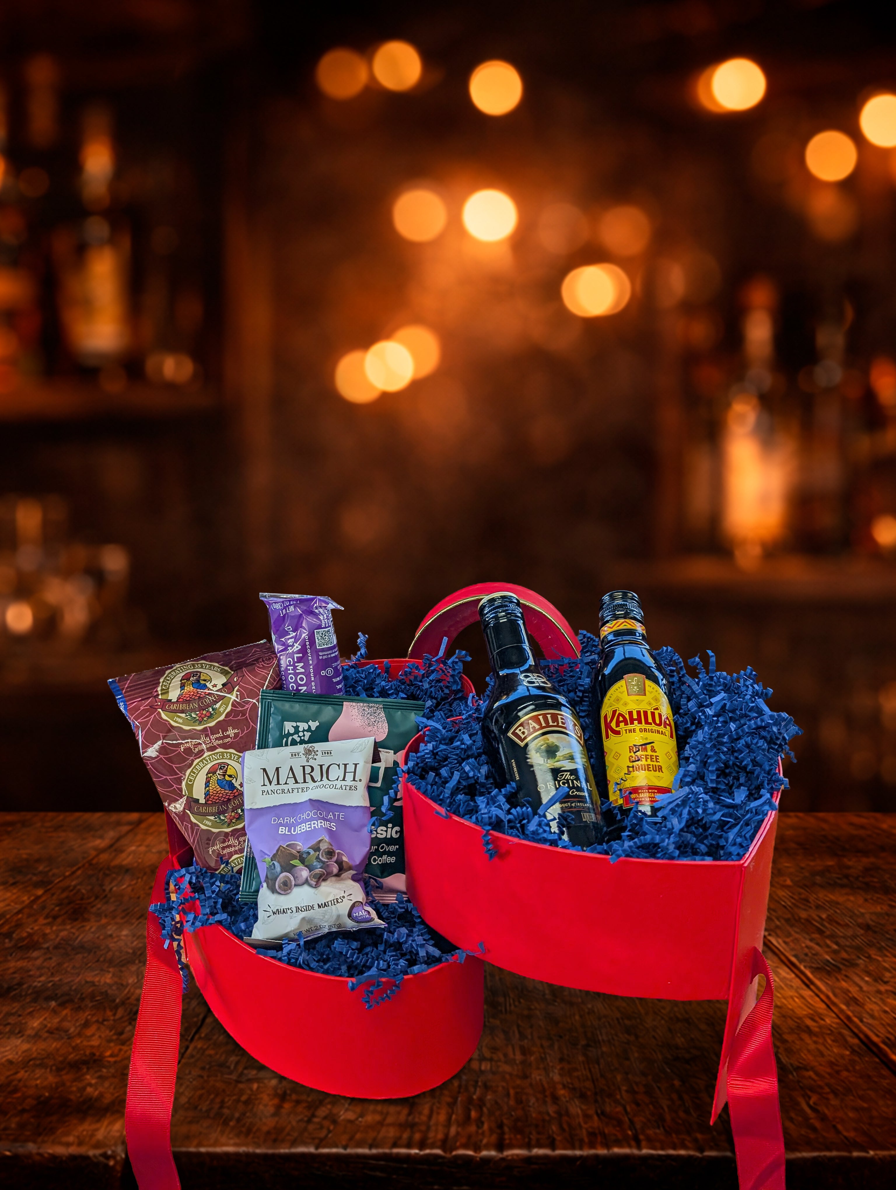 Boozy Coffee Heart - Valentine's Day Gift Basket for Men