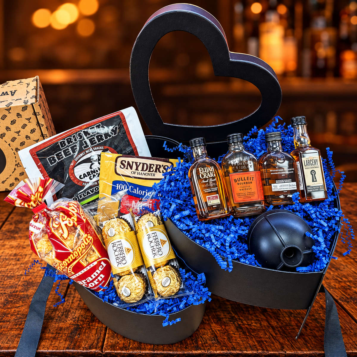 Black Whiskey Heart Gift for Men - The BroBasket