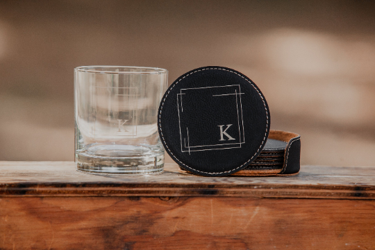 Engraved Leather Coasters