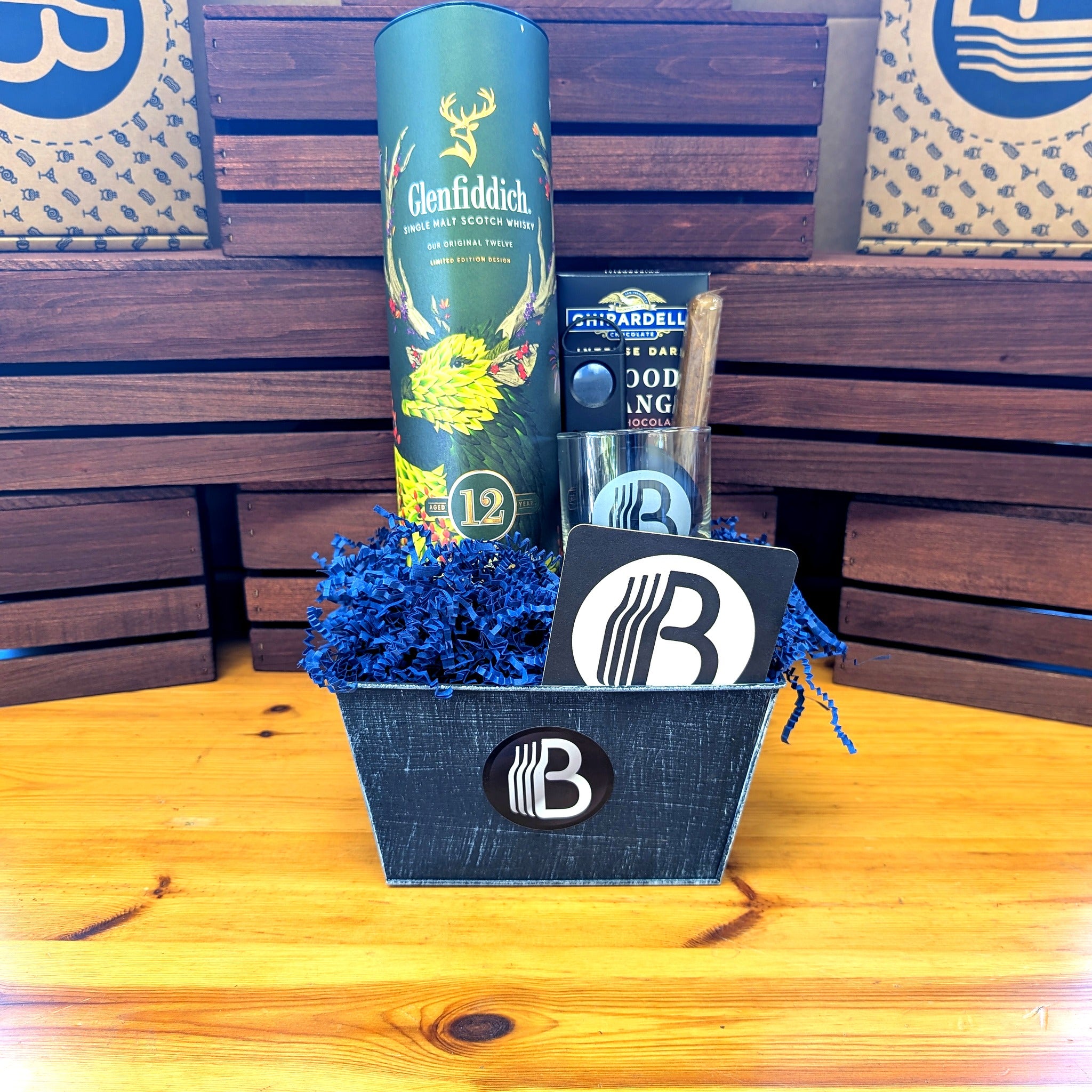 Glenfiddich 12yr Scotch Whiskey Scotch Gift Box | The BroBasket