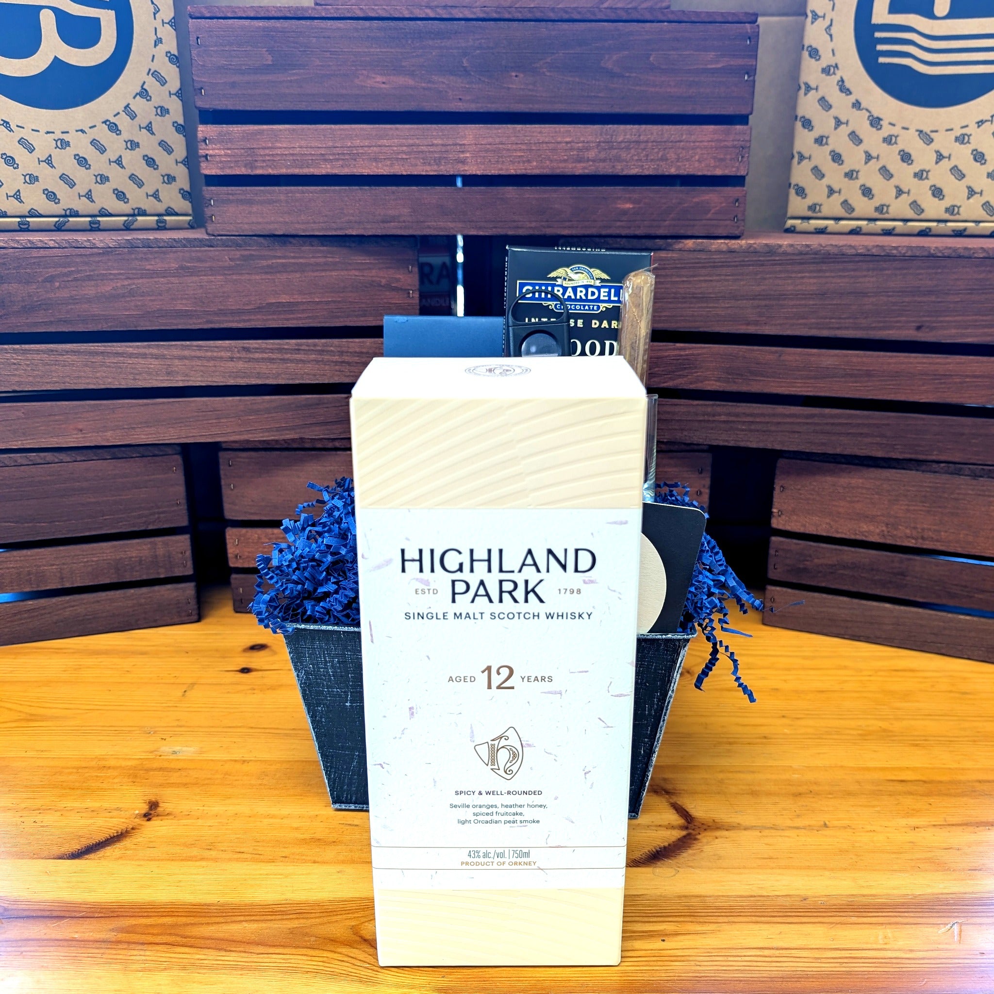 Highland Park 12 Year Old Single Malt Scotch Whisky (750ml) Whisky Gift Box | The BroBasket