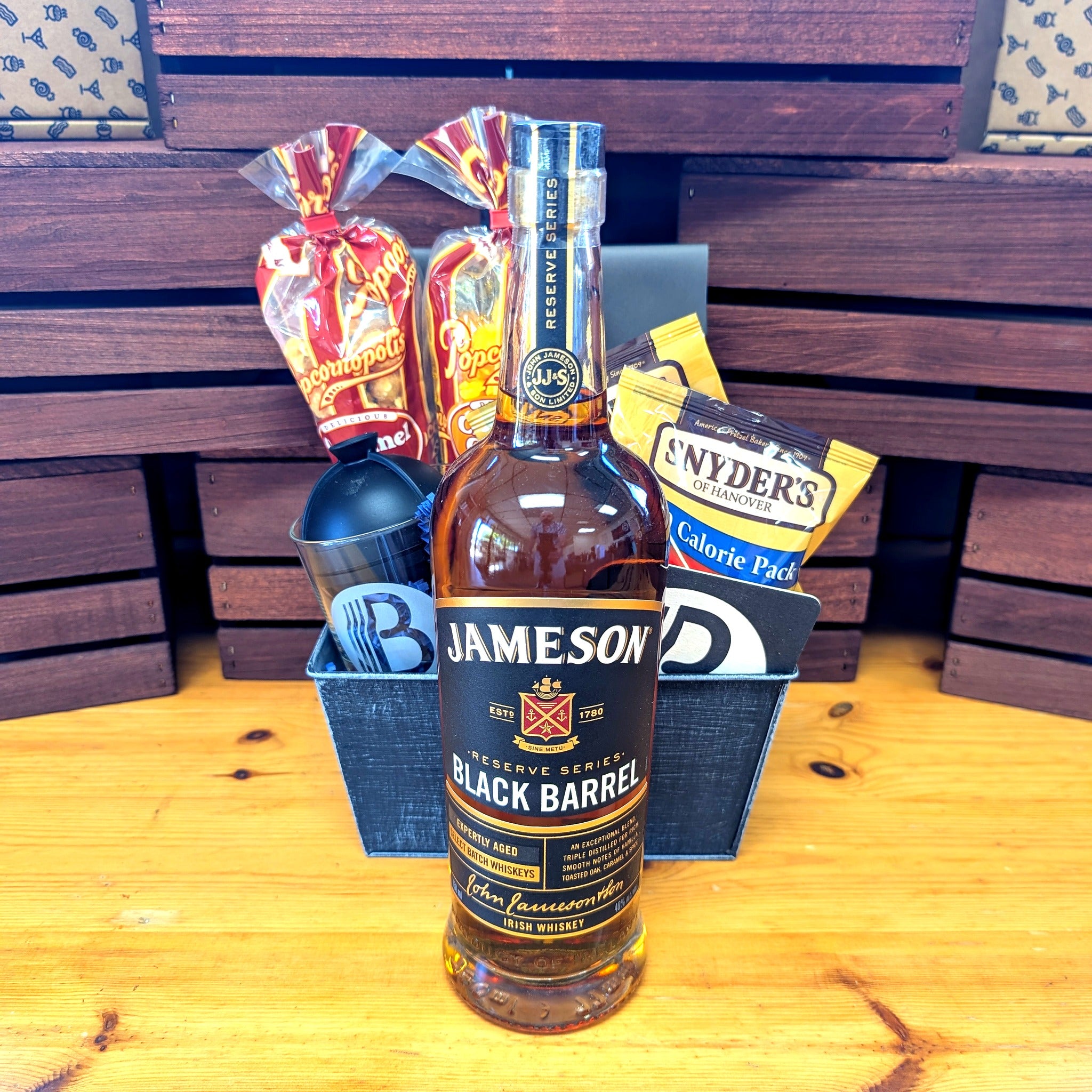 Jameson Black Barrel Reserve Whiskey Bourbon Gift Basket | The BroBasket