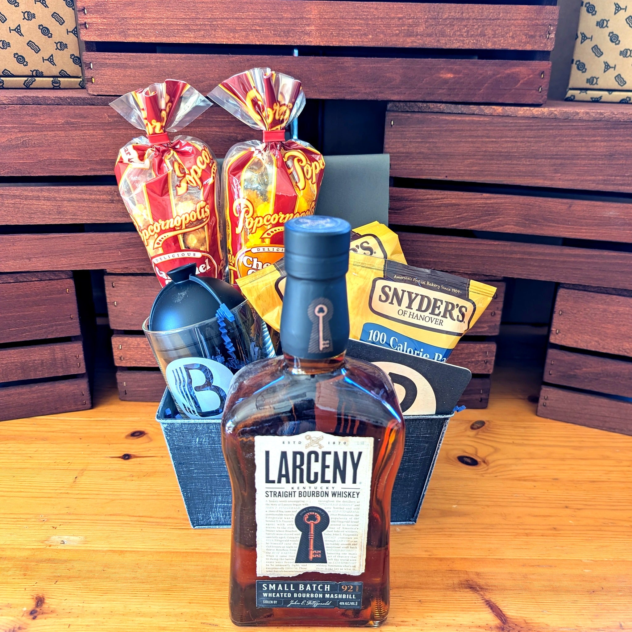 Larceny Straight Bourbon Whiskey Bourbon Gift Basket | The BroBasket