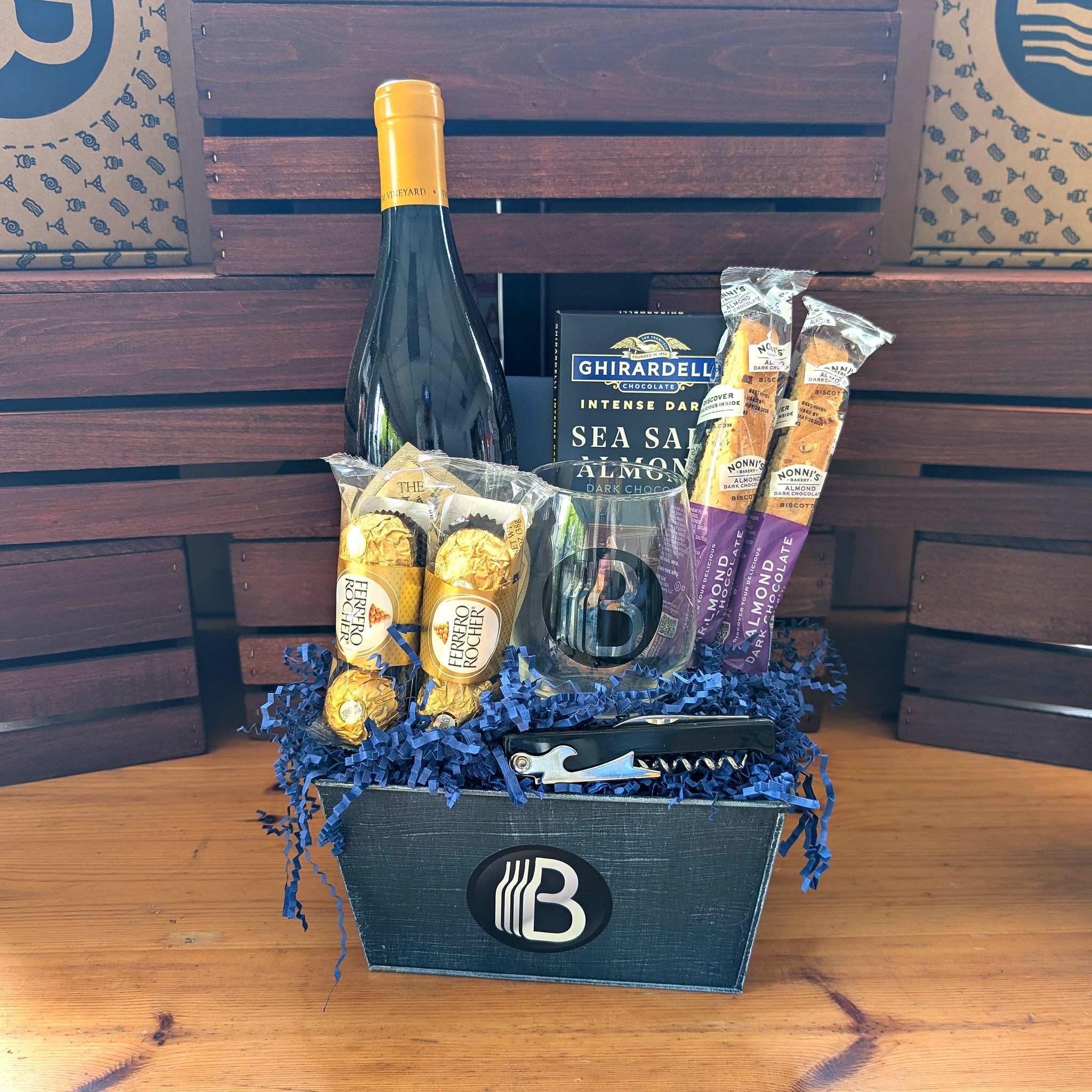 Ojai Vineyard Chardonnay Wine Gift Basket | The BroBasket