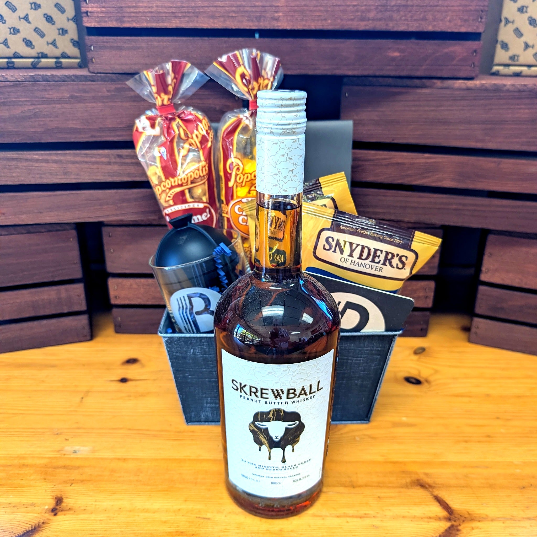 Skrewball Peanut Butter Whiskey Bourbon Gift Basket | The BroBasket