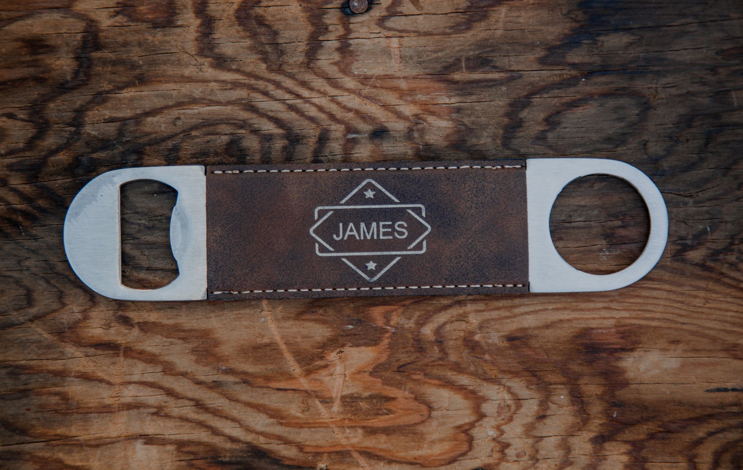 Personalized Leather Bottle Opener