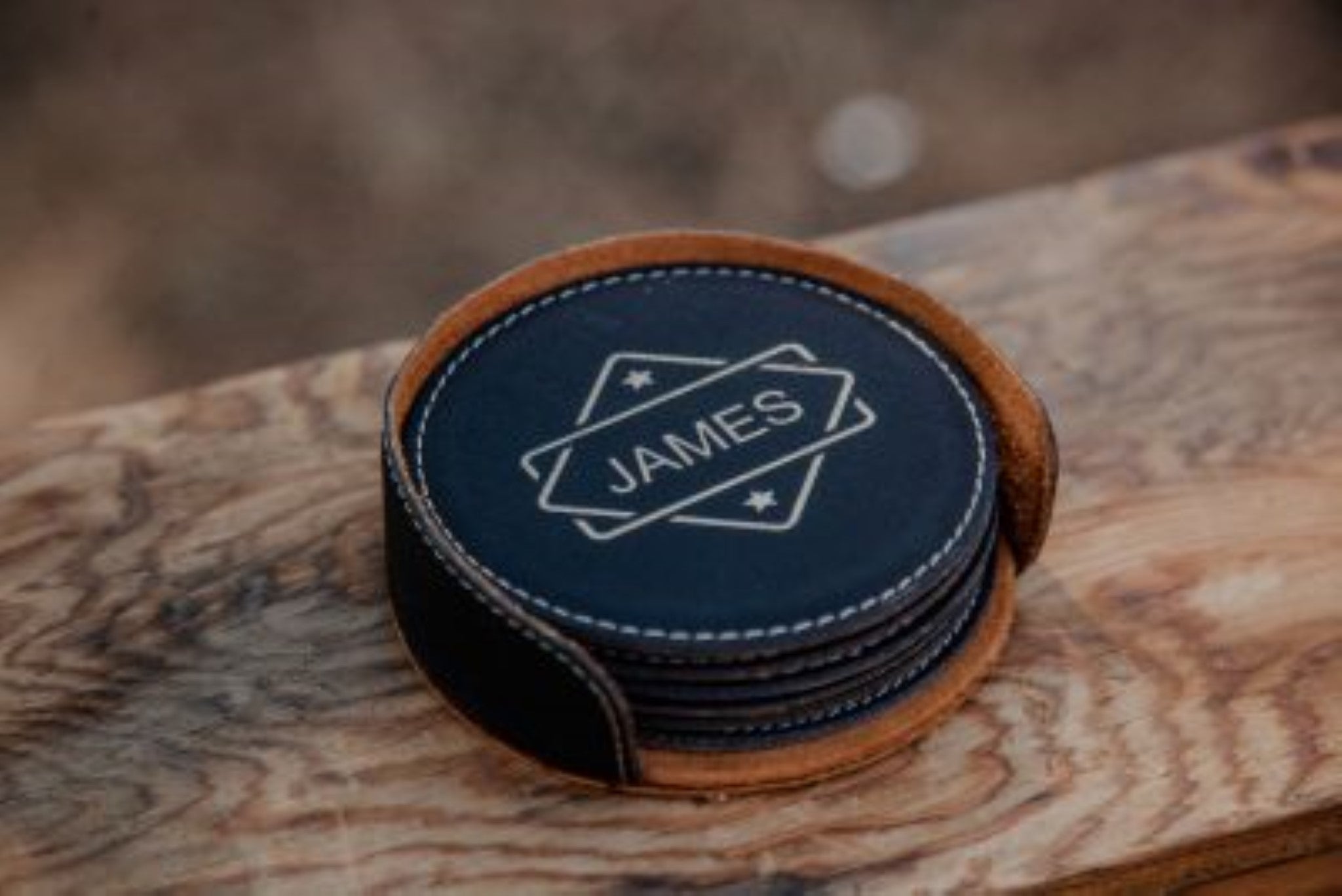 Engraved Leather Coasters