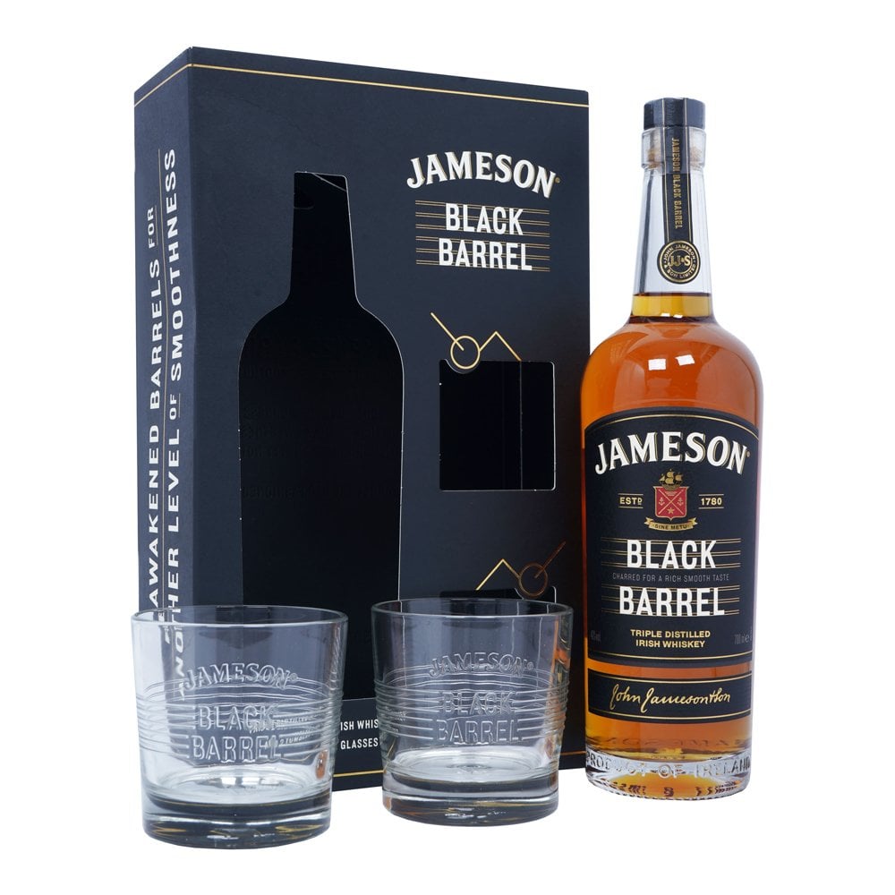 Jameson Black Barrel Irish Whiskey Gift Set 750ml