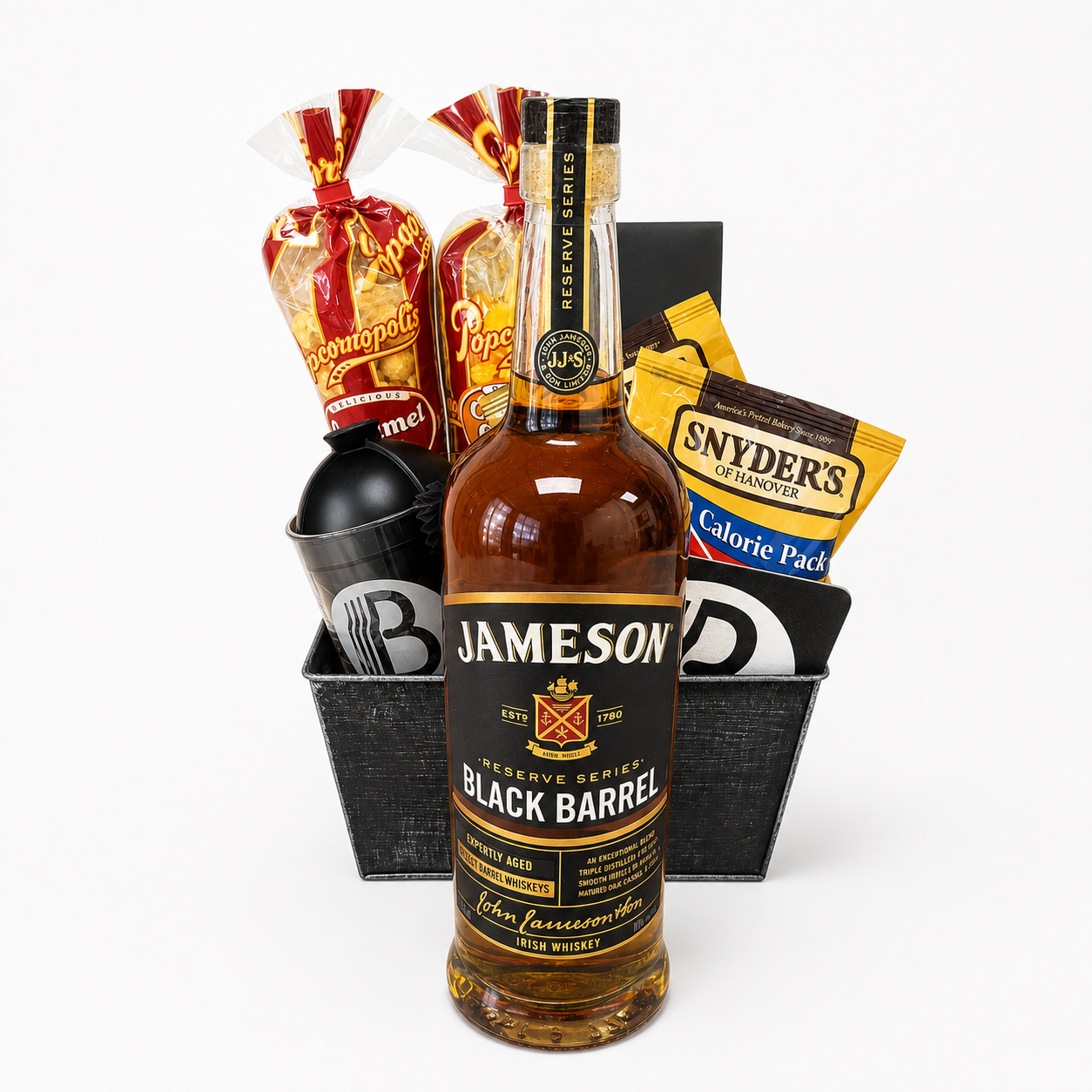 Jameson Black Barrel Reserve Whiskey Bourbon Gift Basket | The BroBasket