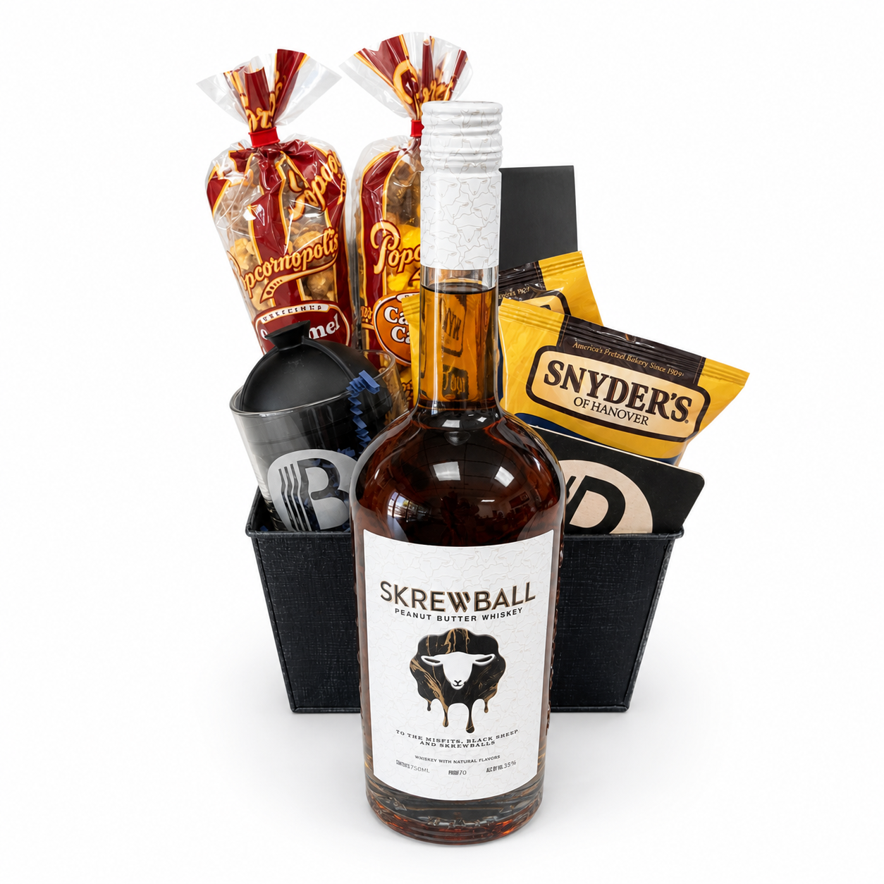 Skrewball Peanut Butter Whiskey Bourbon Gift Basket | The BroBasket