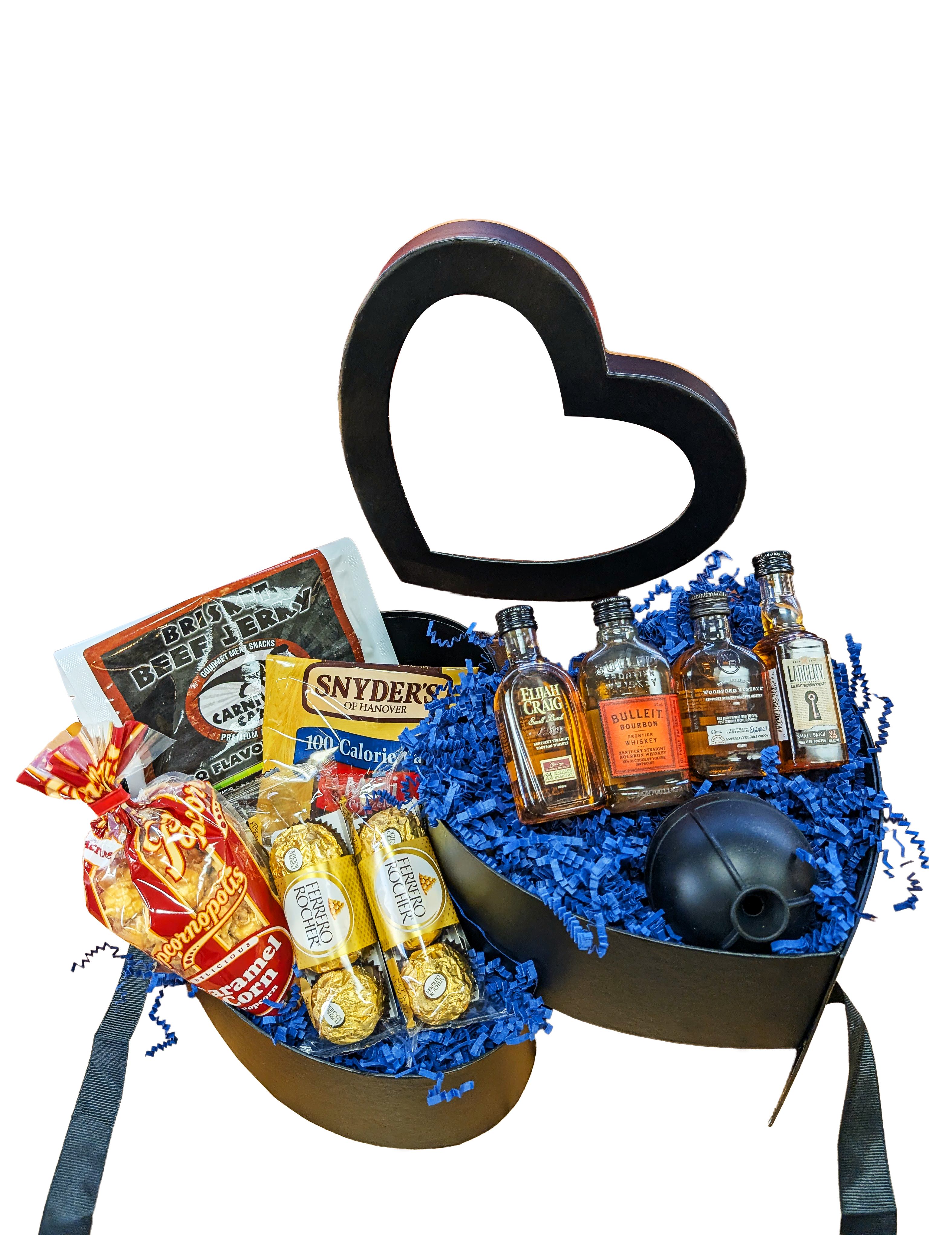 Black Whiskey Heart - Sympathy Gift Basket for Men