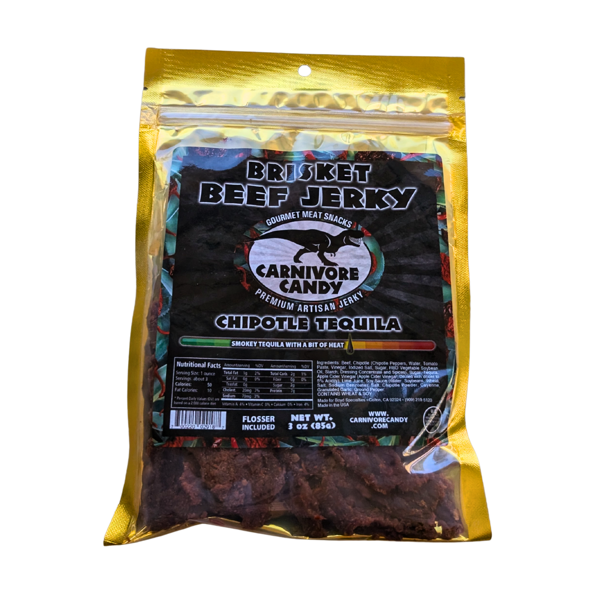Carnivore Candy Chipotle Tequila Brisket Beef Jerky