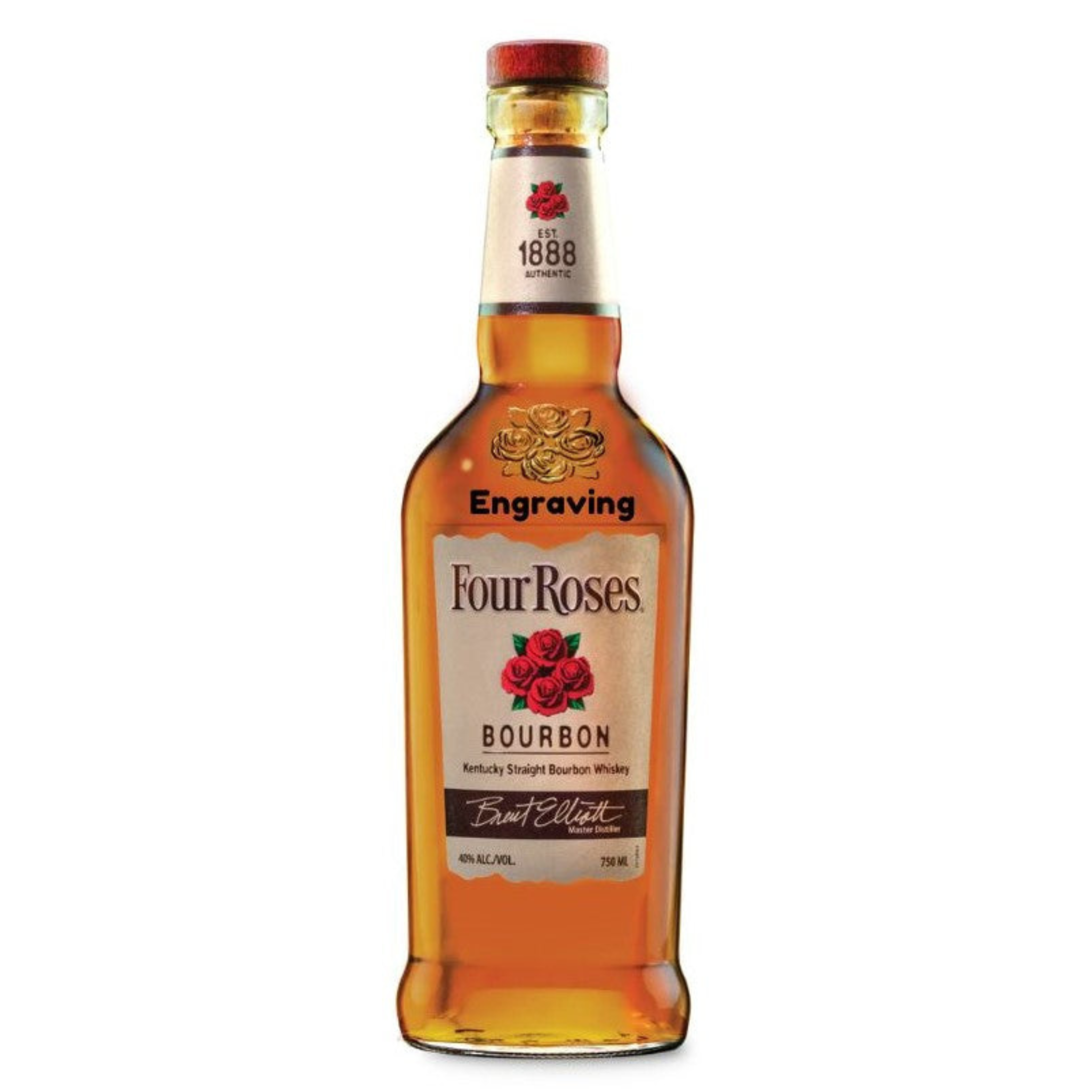 Engraved Four Roses Straight Bourbon 750ml | The BroBasket Engraved Four Roses Straight Bourbon 750ml | The BroBasket