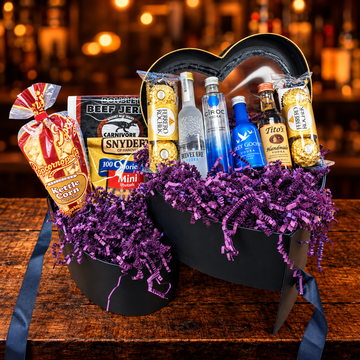 Black Vodka Heart Valentine's Day Gift - The BroBasket