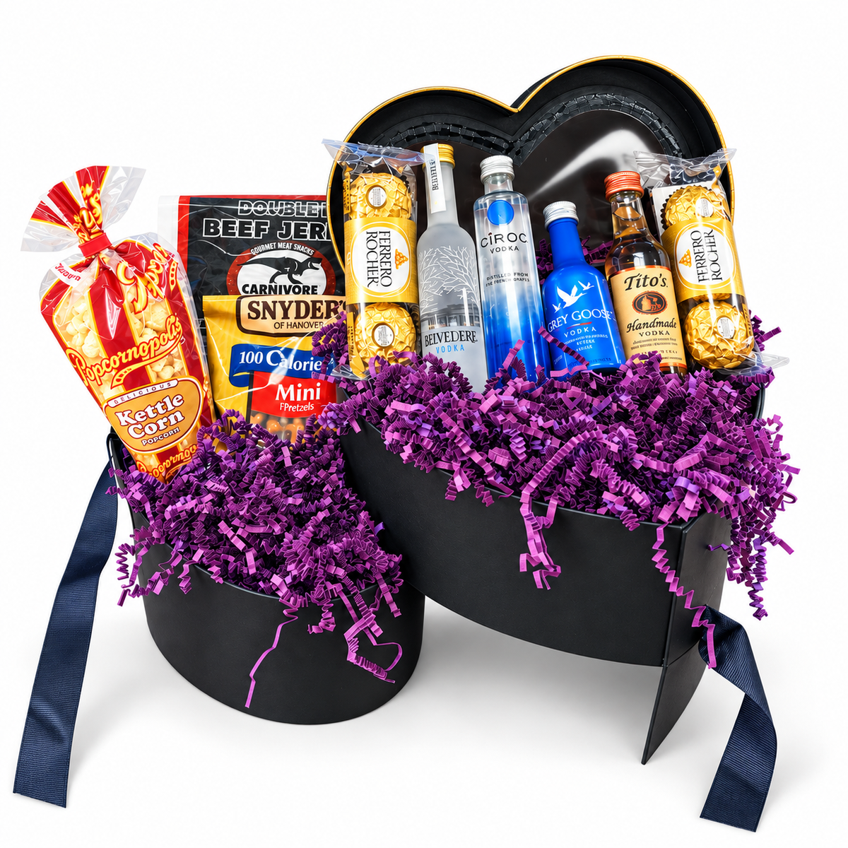 Black Vodka Heart Valentine's Day Gift - The BroBasket
