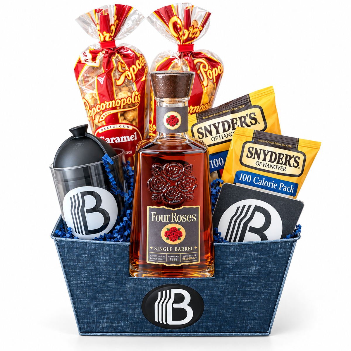 Four Roses Single Barrel Bourbon Gift Basket - The BroBasket