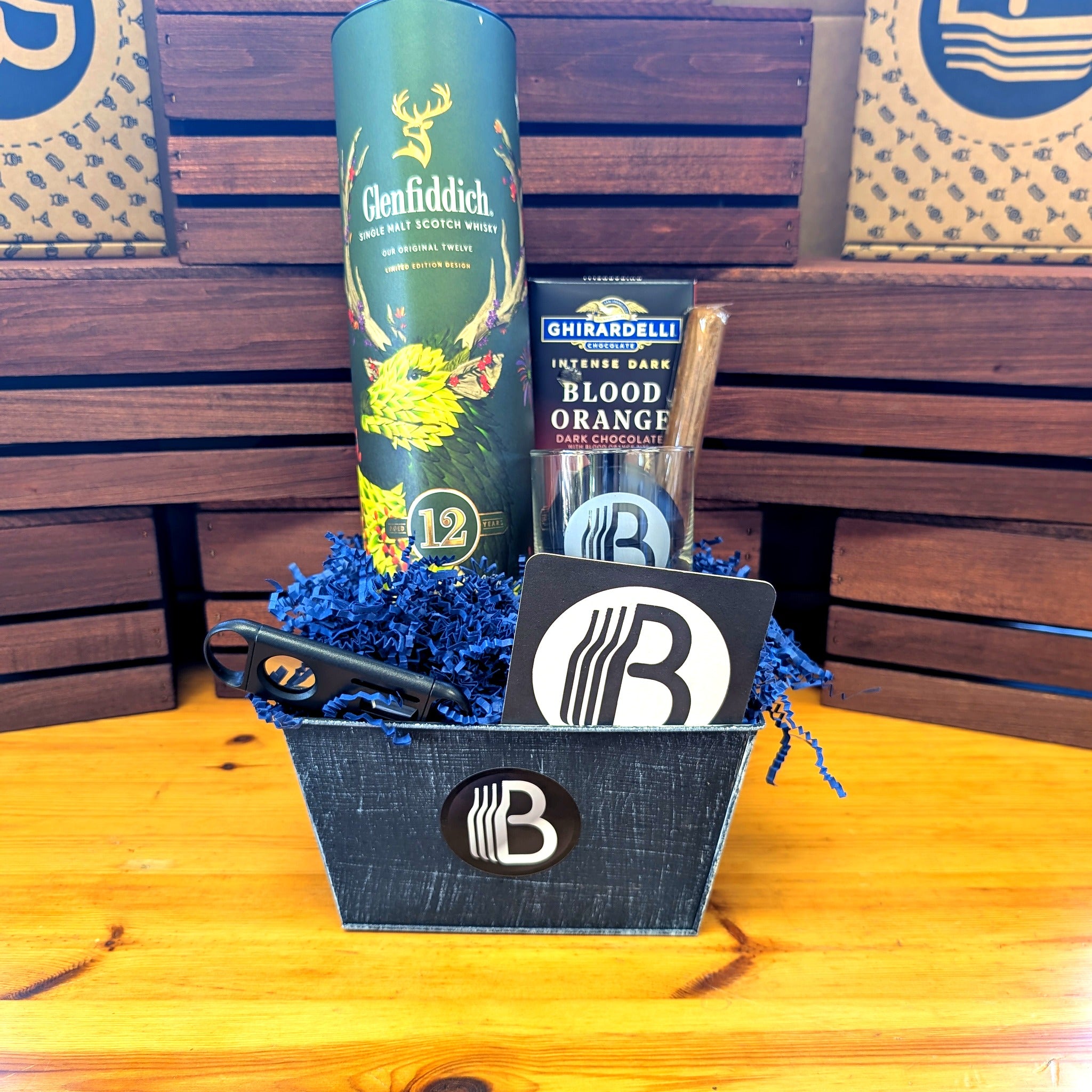 Glenfiddich 12yr Scotch Whiskey Scotch Gift Box | The BroBasket