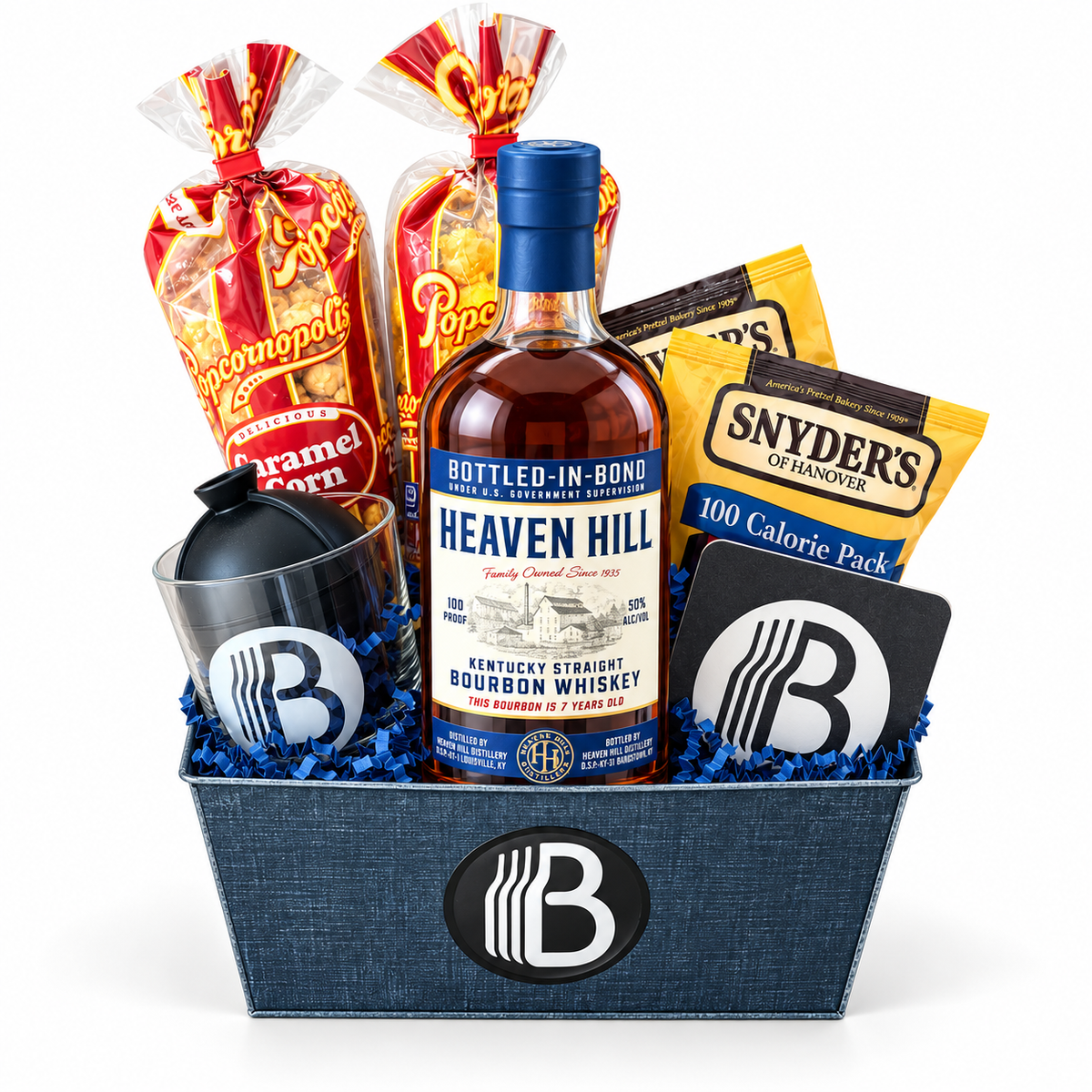 Heaven Hill Bottled-in-Bond Bourbon Gift Basket - The BroBasket