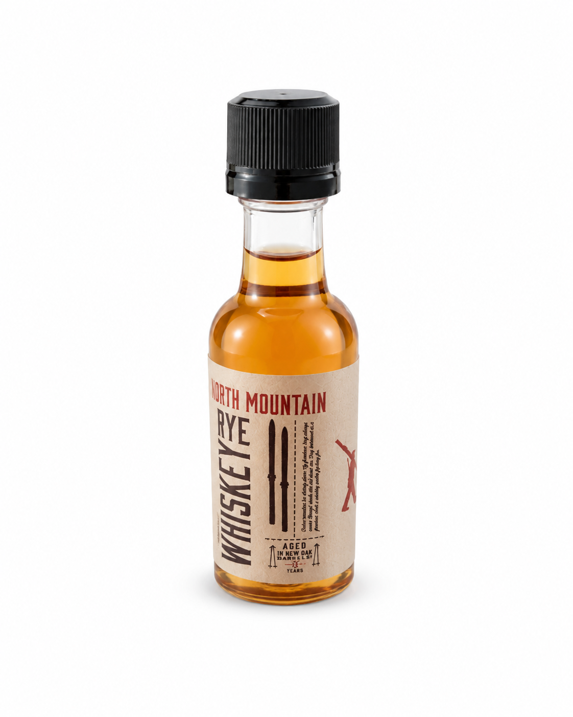 10th Mountain North Mountain Rye Whiskey Mini – Aged in New Oak Barrels – 50ml