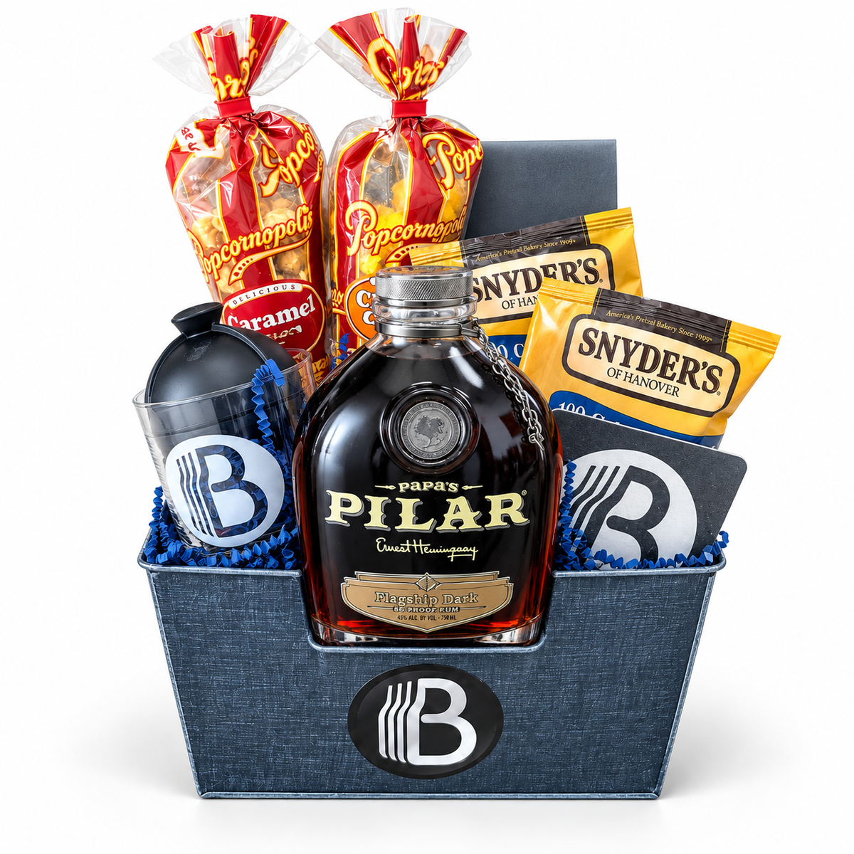 Papa's Pilar Dark Rum Gift Basket - The BroBasket