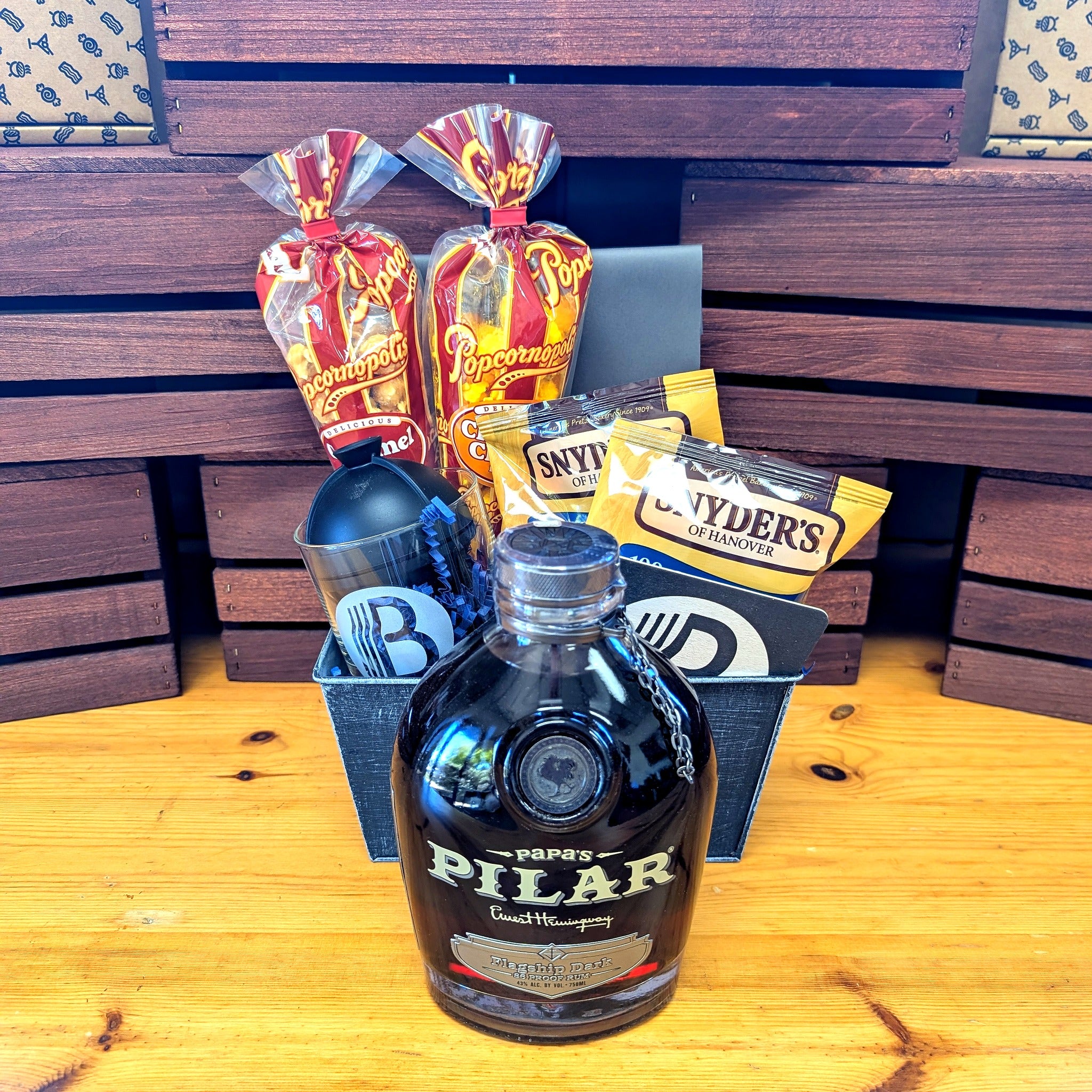 Papa's Pilar Dark Rum Gift Basket for Him | The BroBasket