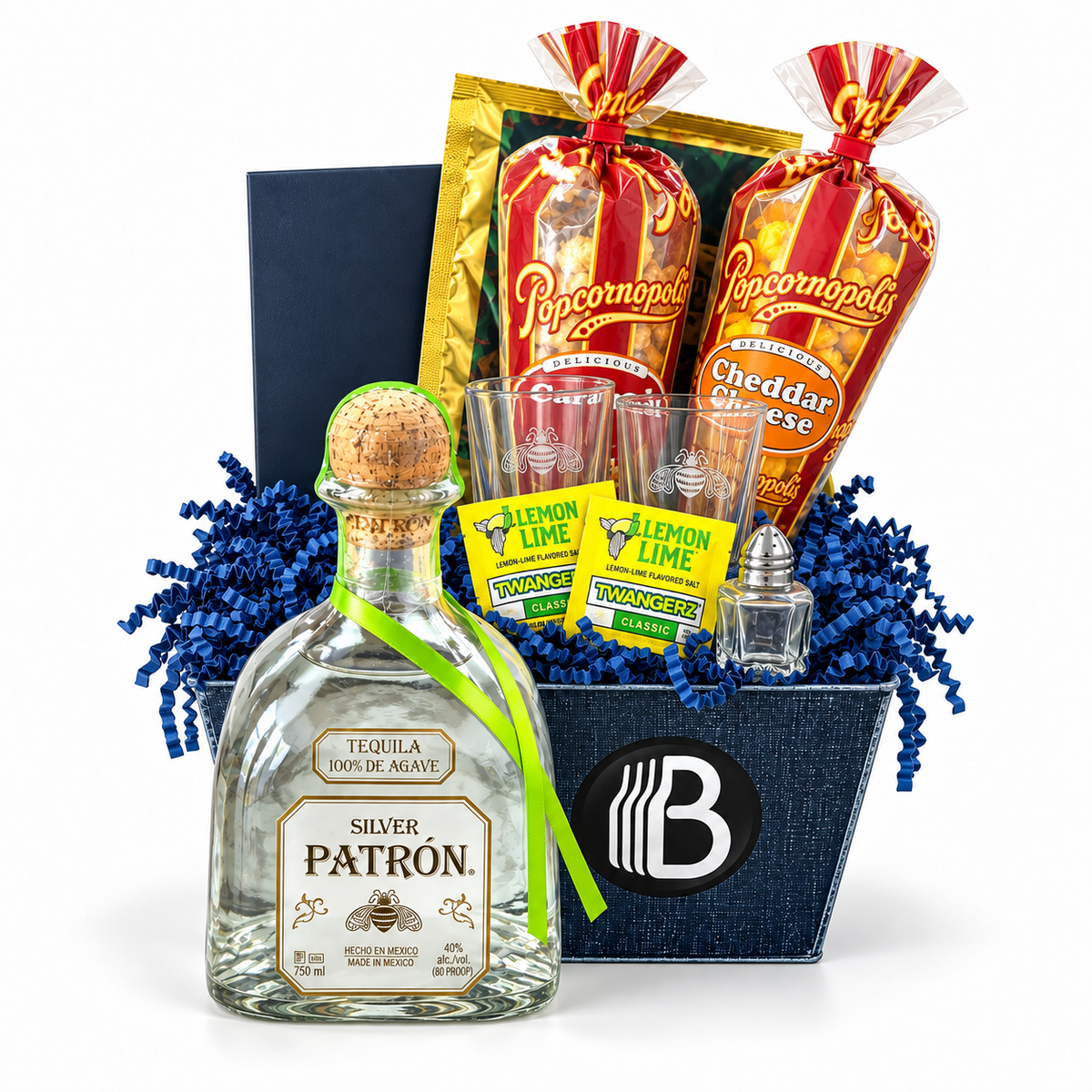 Patron Silver Tequila Gift Basket - The BroBasket